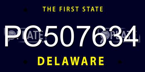 PC507634 Delaware License Plate