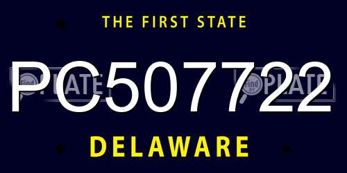 PC507722 Delaware License Plate