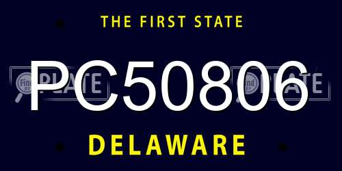 PC50806 Delaware License Plate