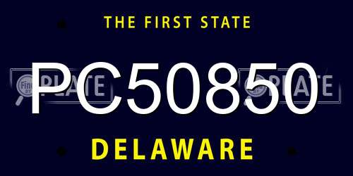PC50850 Delaware License Plate