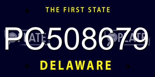 PC508679 Delaware License Plate