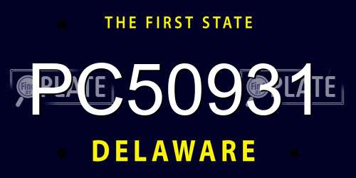PC50931 Delaware License Plate