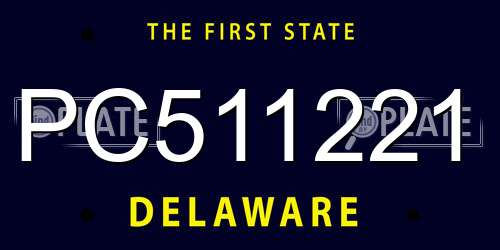 PC511221 Delaware License Plate