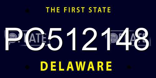 PC512148 Delaware License Plate