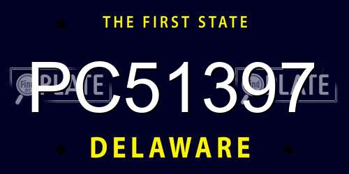 PC51397 Delaware License Plate