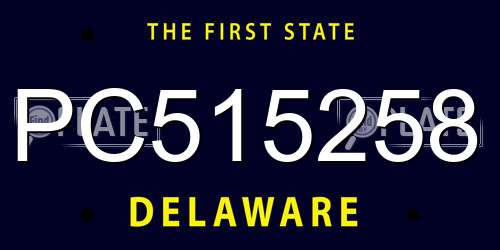 PC515258 Delaware License Plate