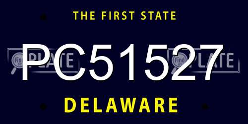 PC51527 Delaware License Plate
