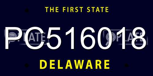PC516018 Delaware License Plate