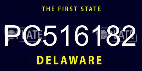 PC516182 Delaware License Plate
