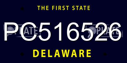 PC516526 Delaware License Plate