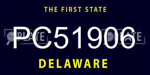 PC51906 Delaware License Plate