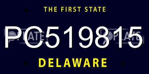 PC519815 Delaware License Plate