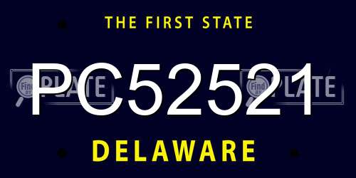 PC52521 Delaware License Plate
