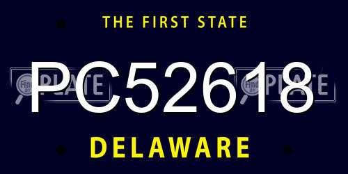 PC52618 Delaware License Plate