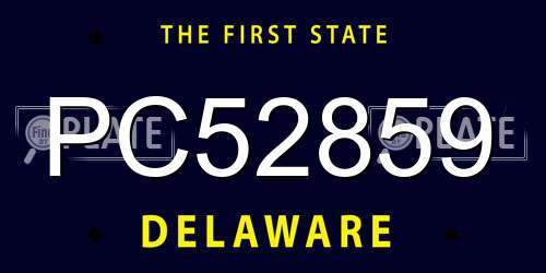 PC52859 Delaware License Plate