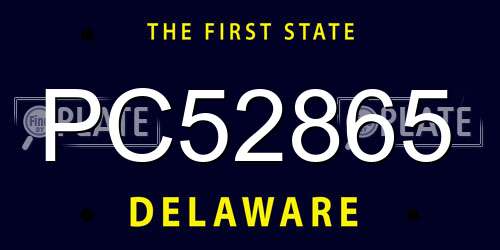 PC52865 Delaware License Plate