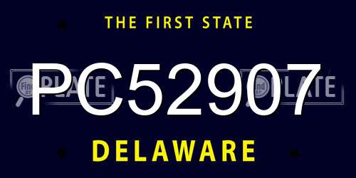 PC52907 Delaware License Plate
