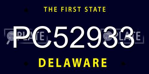 PC52933 Delaware License Plate