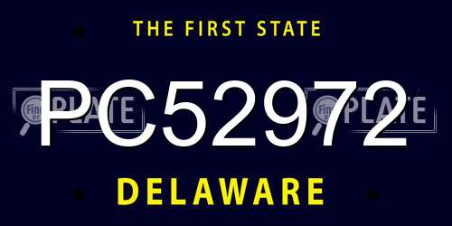 PC52972 Delaware License Plate