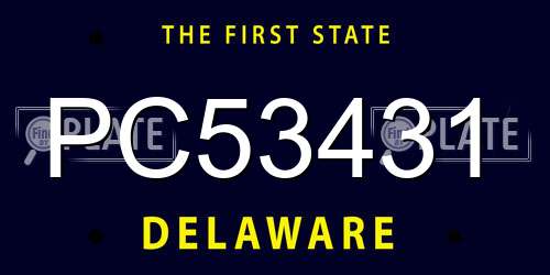 PC53431 Delaware License Plate