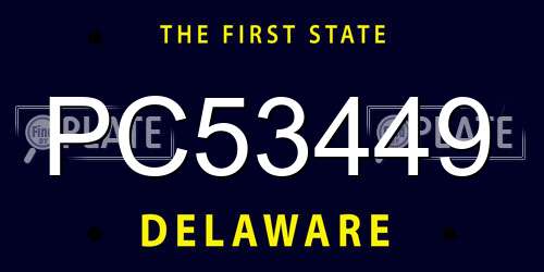PC53449 Delaware License Plate