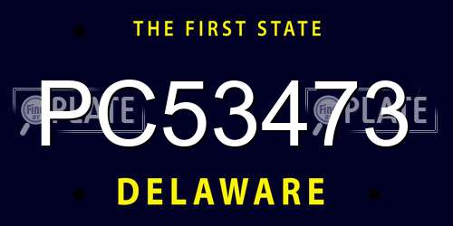PC53473 Delaware License Plate