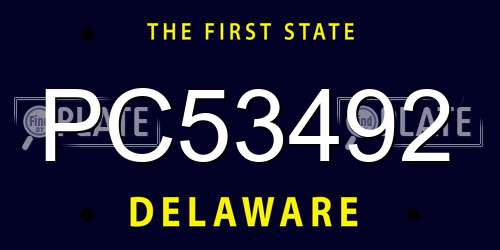 PC53492 Delaware License Plate
