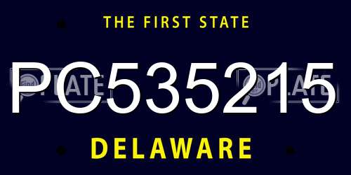 PC535215 Delaware License Plate
