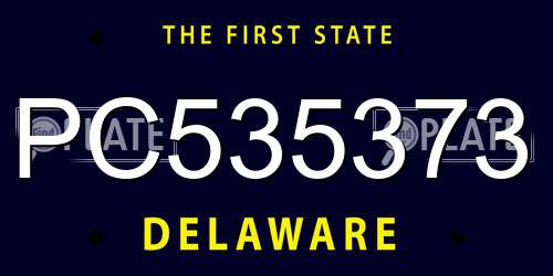 PC535373 Delaware License Plate