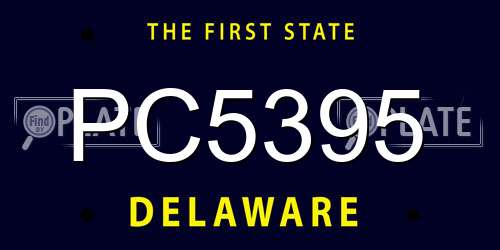 PC5395 Delaware License Plate