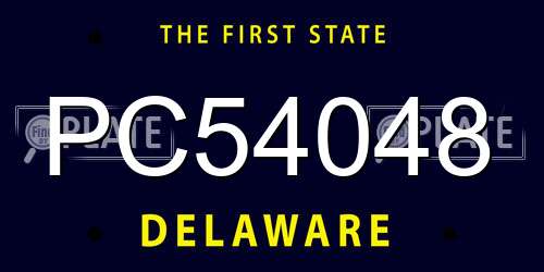 PC54048 Delaware License Plate