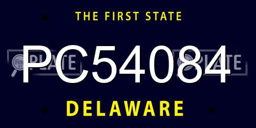 PC54084 Delaware License Plate