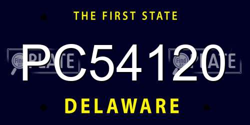 PC54120 Delaware License Plate