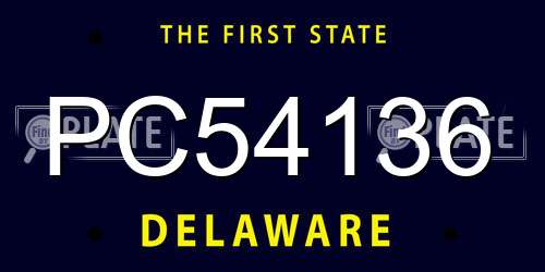 PC54136 Delaware License Plate