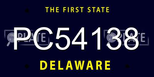 PC54138 Delaware License Plate