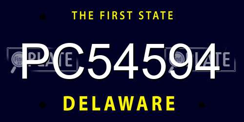 PC54594 Delaware License Plate