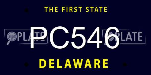 PC546 Delaware License Plate