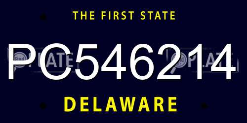 PC546214 Delaware License Plate