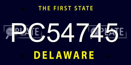 PC54745 Delaware License Plate
