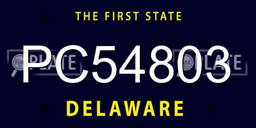 PC54803 Delaware License Plate
