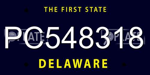 PC548318 Delaware License Plate