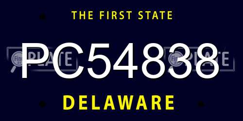 PC54838 Delaware License Plate