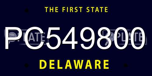 PC549800 Delaware License Plate