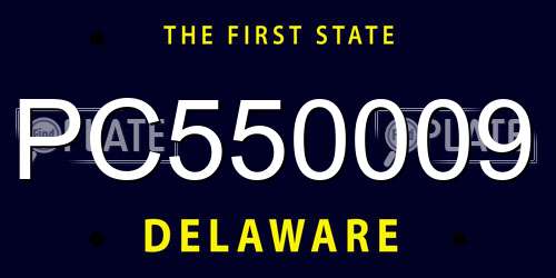PC550009 Delaware License Plate