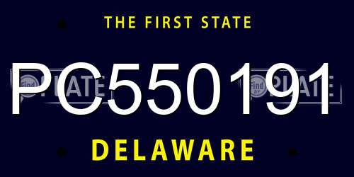 PC550191 Delaware License Plate