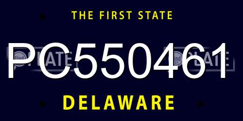 PC550461 Delaware License Plate