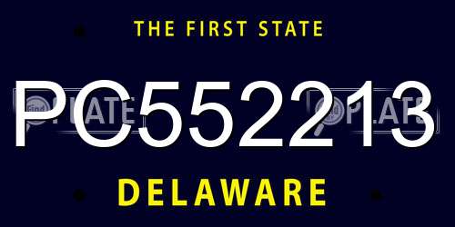 PC552213 Delaware License Plate