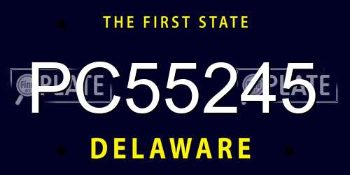 PC55245 Delaware License Plate