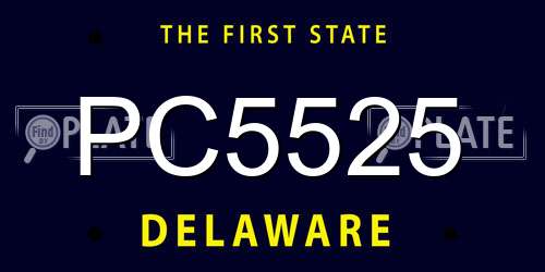 PC5525 Delaware License Plate