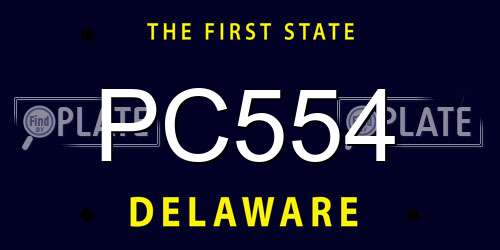 PC554 Delaware License Plate